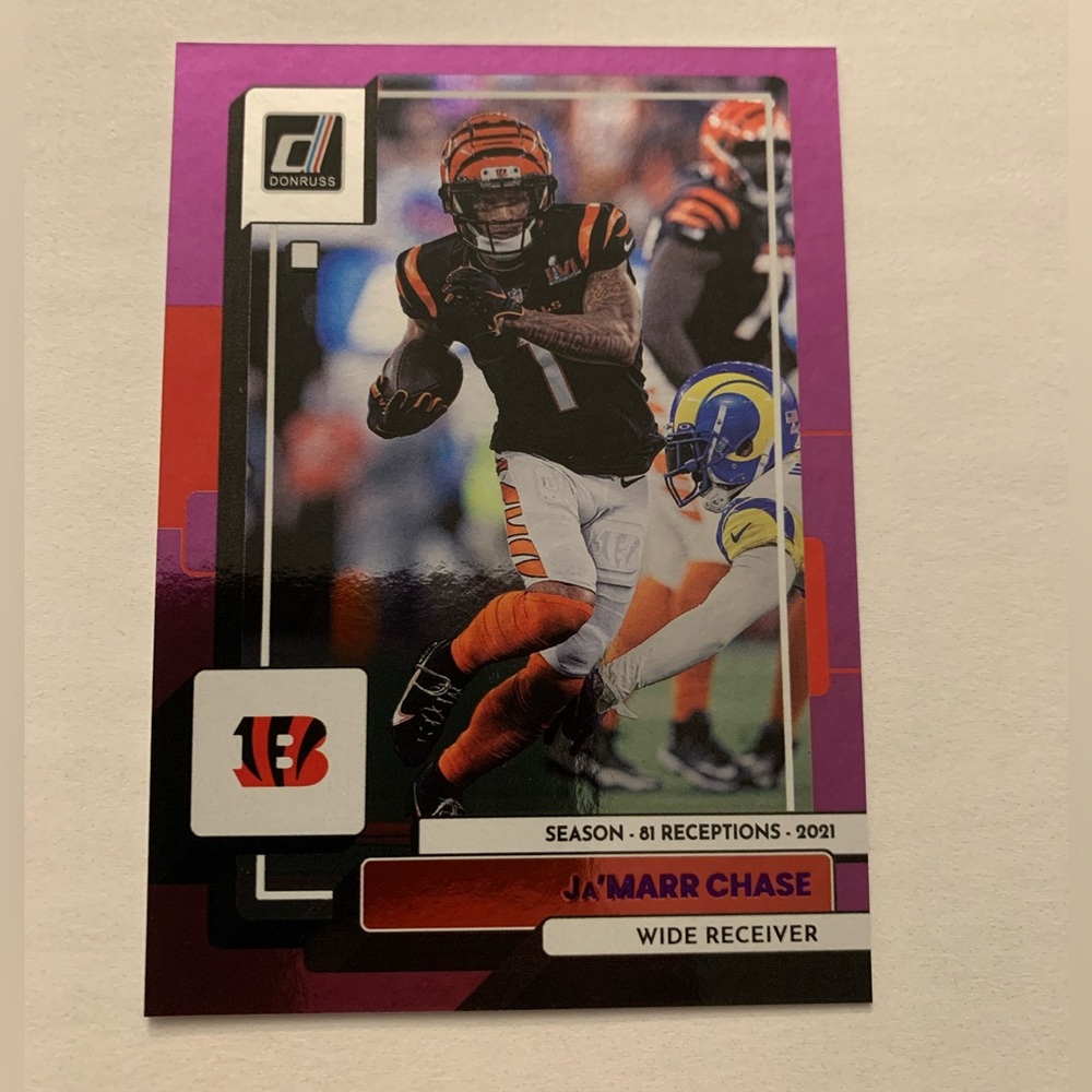 2022 Donruss Season Stat Line /81 #196 Ja'Marr Chase - Cincinnati Bengals